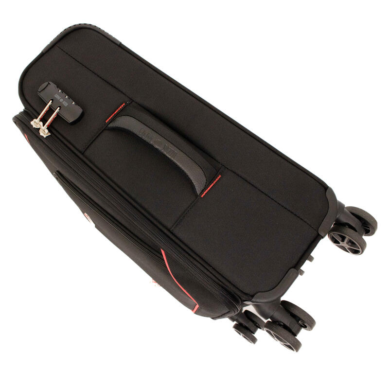 Troler Lamonza Smiley, 55x35x21 cm, 2.6 kg, negru/rosu