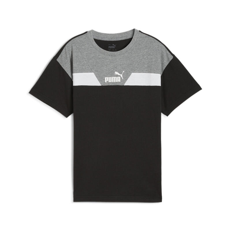 PUMA POWER T-shirt met kleurblokken voor jongeren PUMA Black