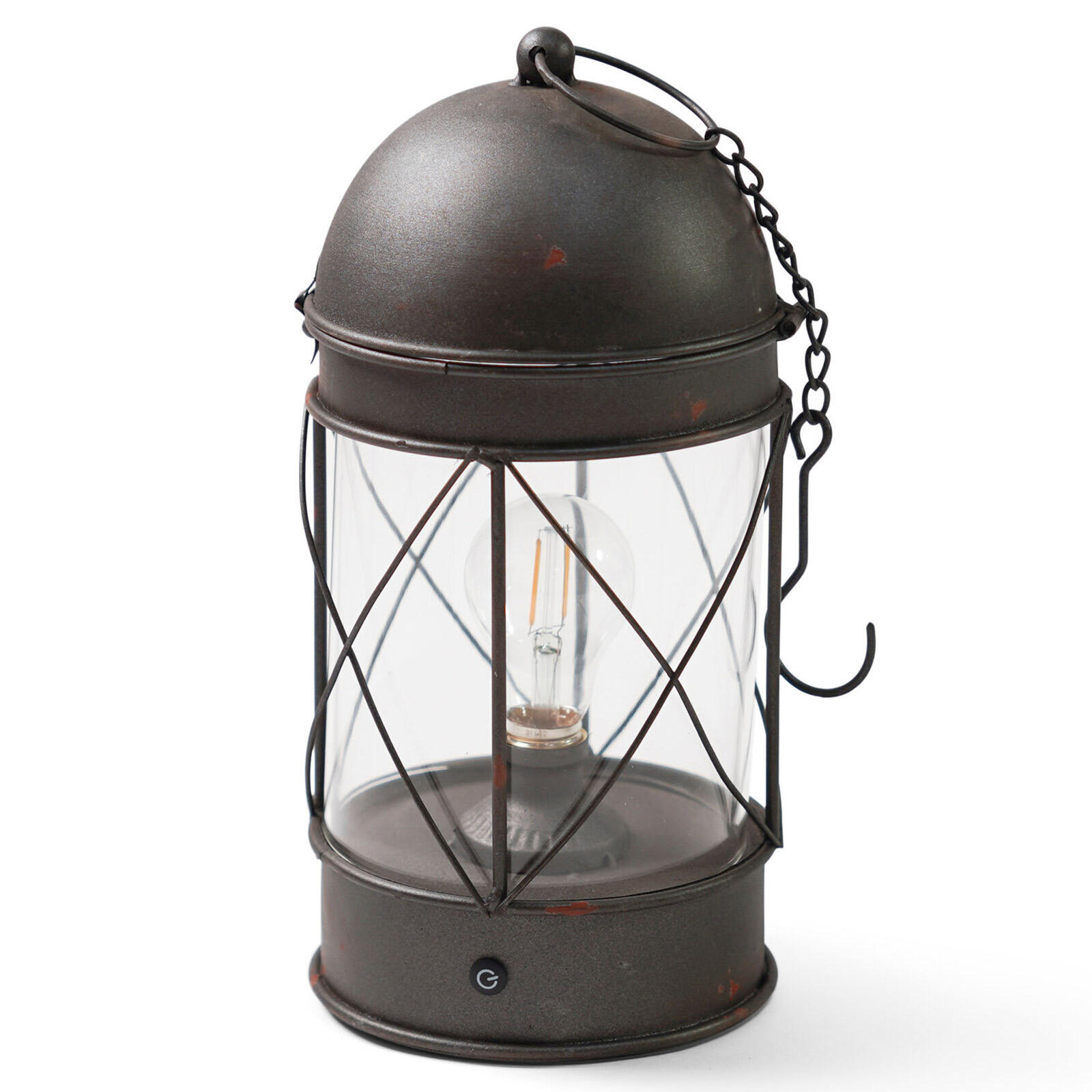 Camping Stormlantaarn LED Retro Lamp USB Batterij Dimbaar Glas Metaal 3/5