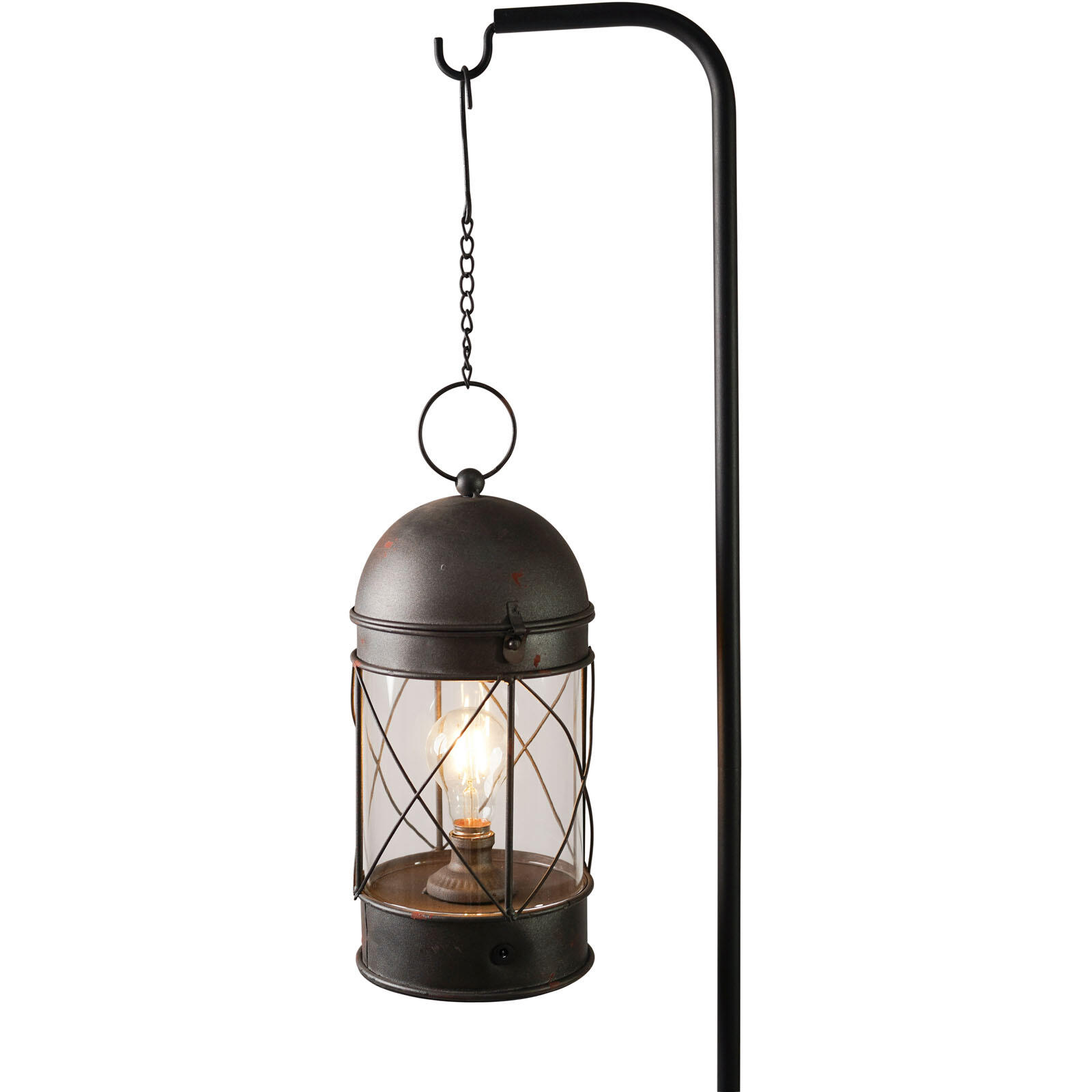 Camping Stormlantaarn LED Retro Lamp USB Batterij Dimbaar Glas Metaal 4/5