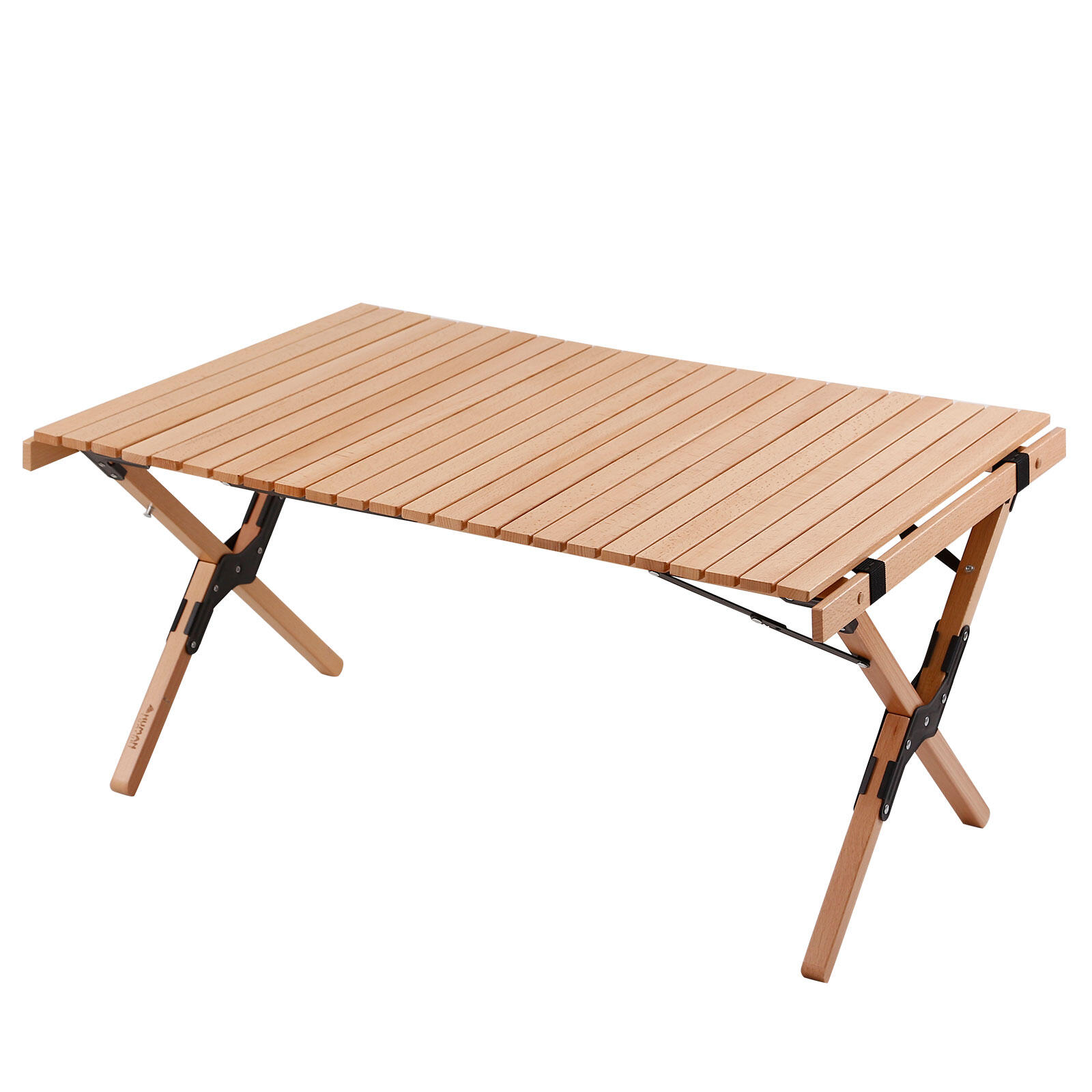 Human Comfort - Table De Camping Roulante Pliante Jardin En Bois 90x60 - Table De Camping - Marron - Taille Unique - Decathlon