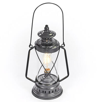 Camping Sturm Laterne LED Retro Lampe USB Akku Dimmbar Glas Metall