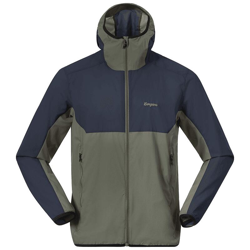 Bergans of Norway Vaagaa Windbreaker Jacket - Men - Green Mud/Navy Blue