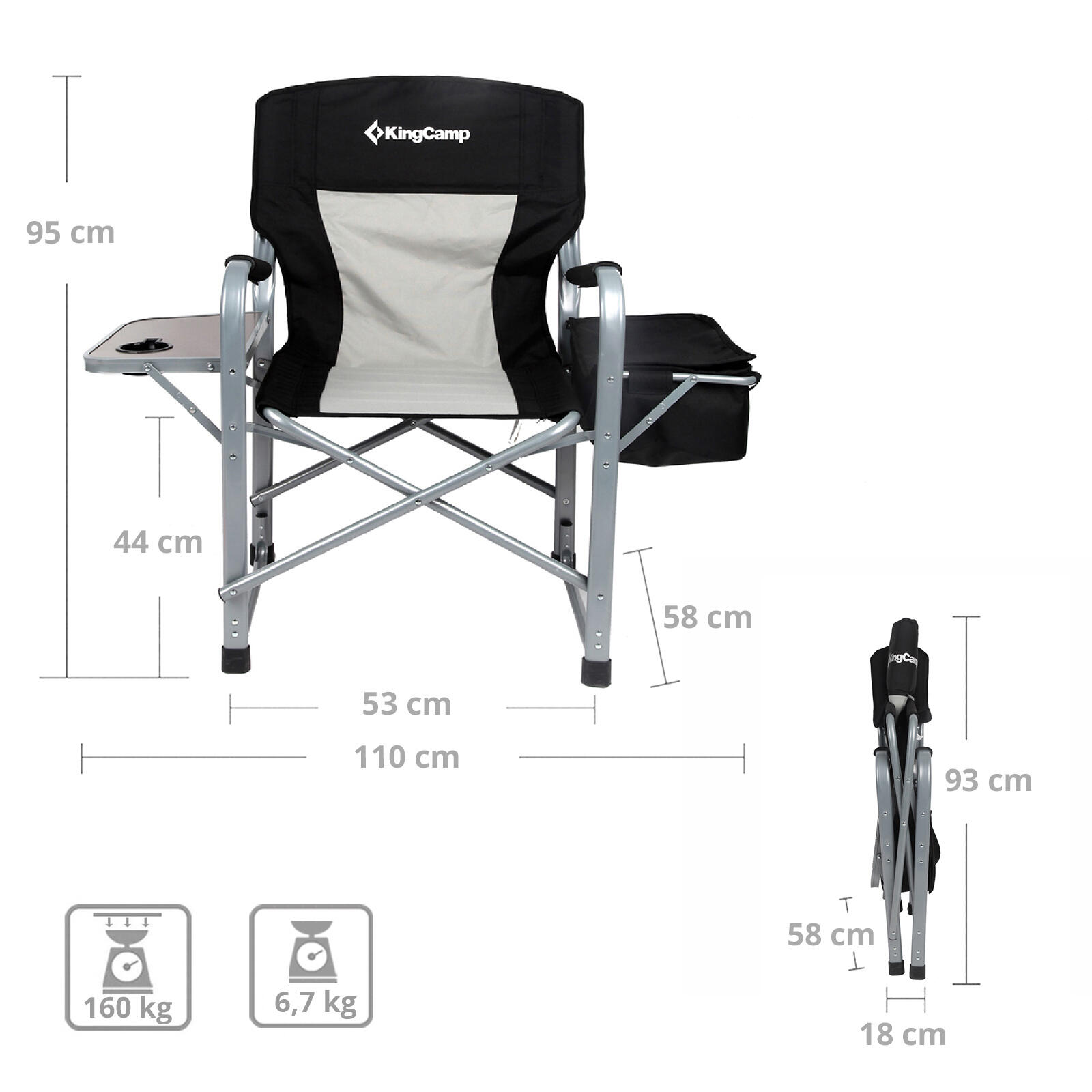 Chaise de camping pliante Outdoor Kühl Tasche Table 150 kg 2/7
