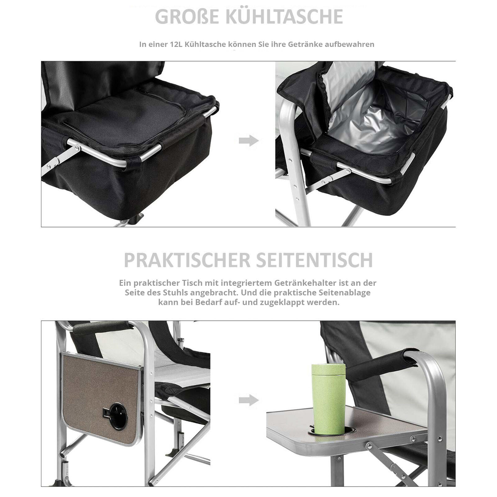Chaise de camping pliante Outdoor Kühl Tasche Table 150 kg 6/7