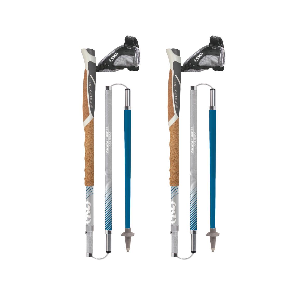 Tsl - Bâtons De Trail Tsl - Pliable -trail Alu 4 Cork Cross Short - Bâtons De Trail - Bleu|gris|incolore - 1350 Mm - Decathlon