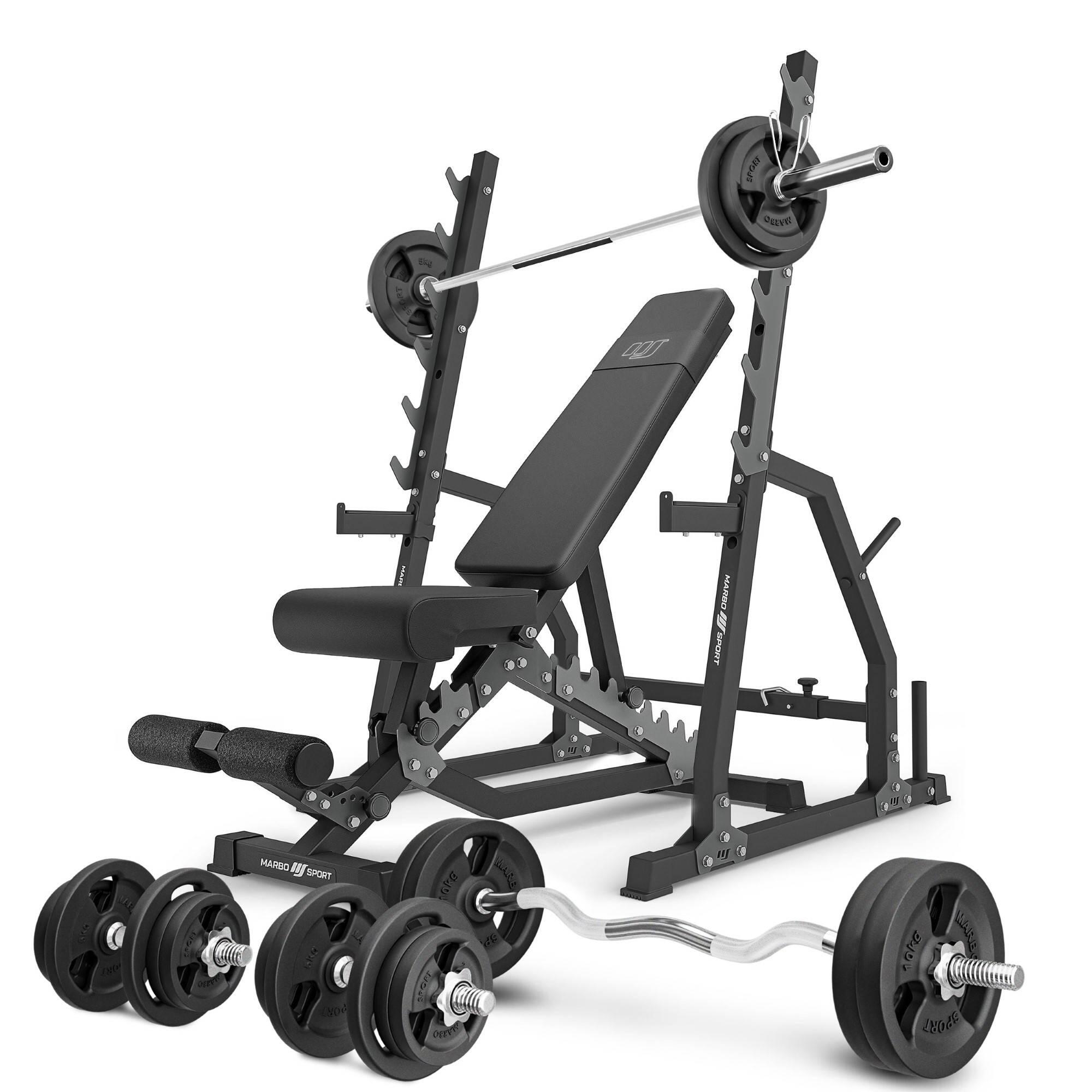 Ensemble de musculation Marbo Sport banc réglable et accessoires supplémentaires 1/4