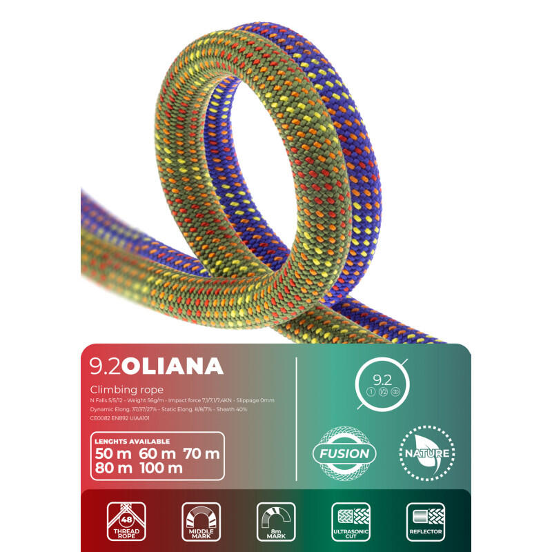 Lina dynamiczna Fixe Climbing Oliana 9.2mm 60m 7/7