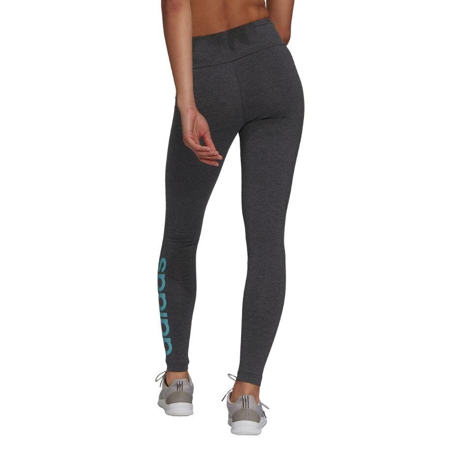 adidas Dameslegging Loungwear Essentials grijs met blauw logo 4/6