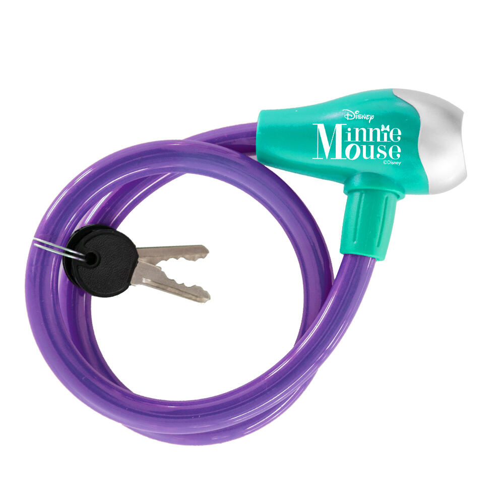 Bicycle cable lock with key Minnie Mouse design for children