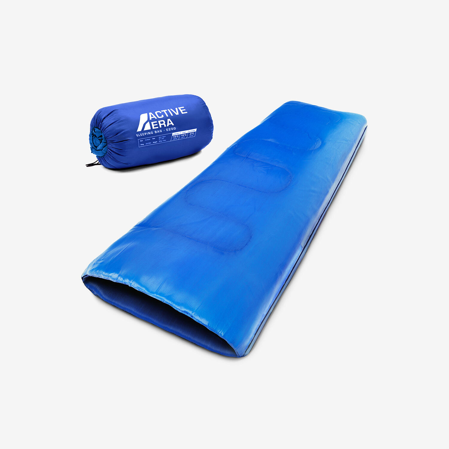 Active Era - Sac De Couchage Rectangulaire 2 Season 5°c (200 Gsm) - Bleu - Sac De Couchage - Bleu - 186 Cm - Decathlon