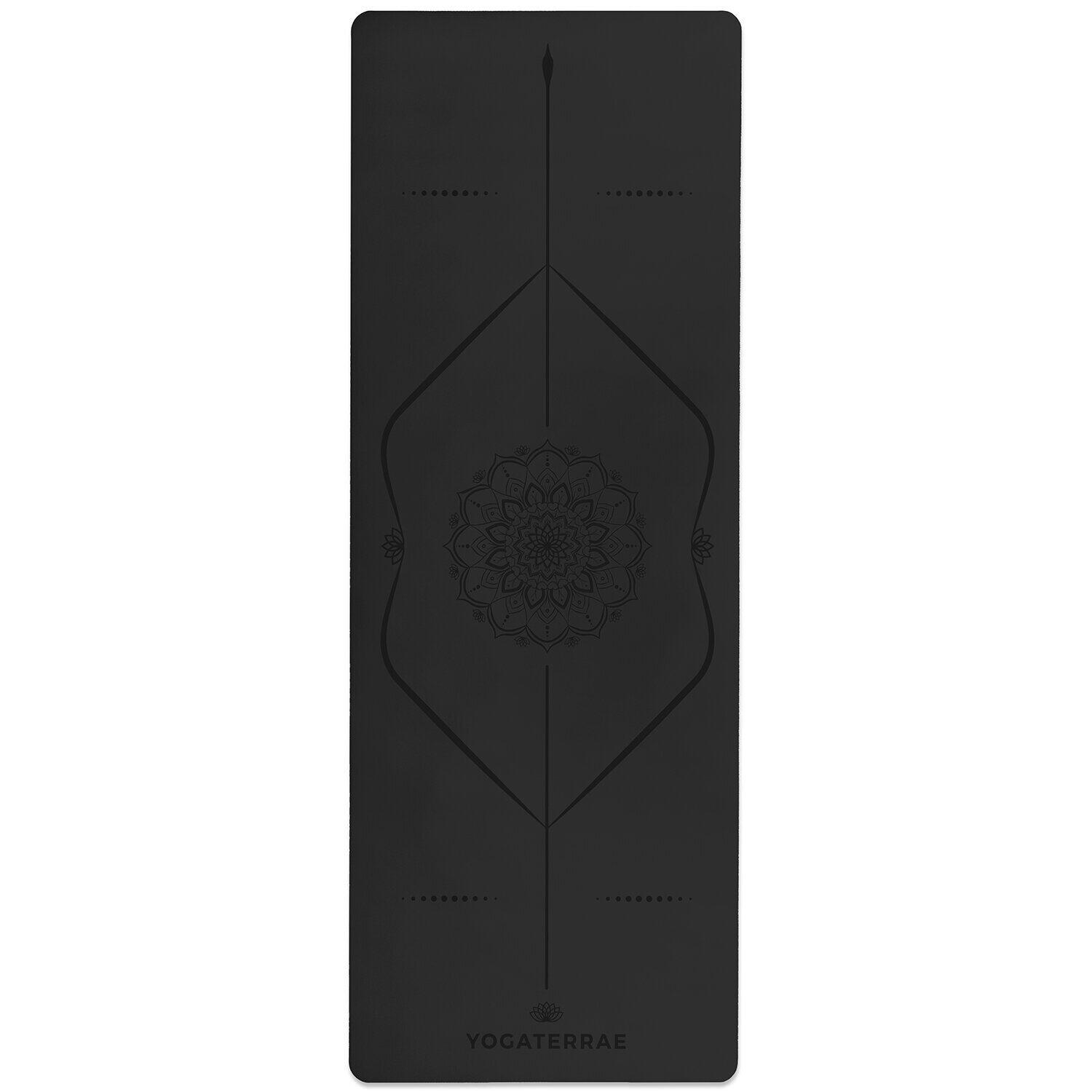 Yogamatte rutschfest PU-Naturkautschuk mit Tasche, MANDALA KÖRPERLINIEN Schwarze 4/7