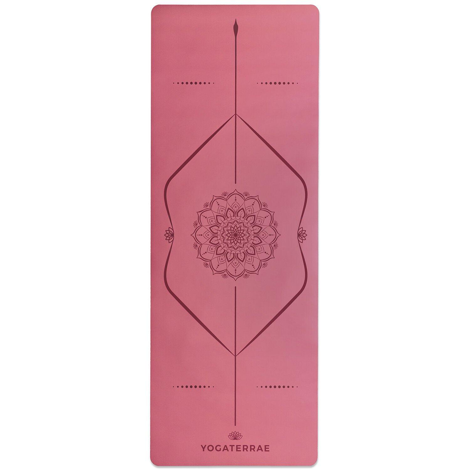 Yogamatte rutschfest PU-Naturkautschuk mit Tasche MANDALA KÖRPERLINIEN Bordeaux 4/7