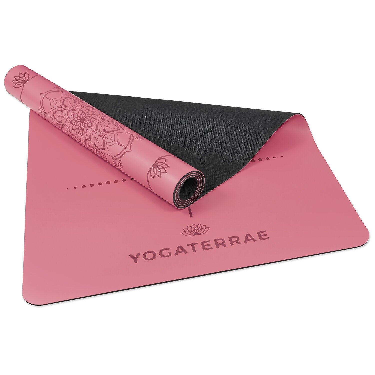 Yogamatte rutschfest PU-Naturkautschuk mit Tasche MANDALA KÖRPERLINIEN Bordeaux 5/7