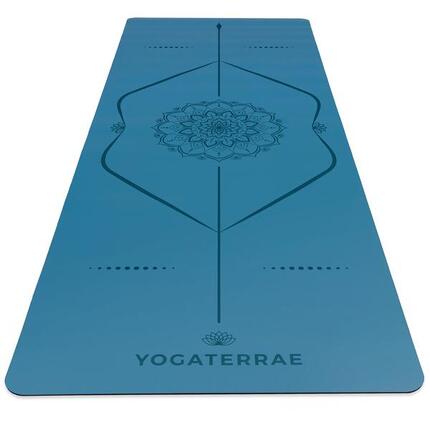 TAPIS DE YOGA ANTIDÉRAPANT NATUREL Confort Bronze Olive PU-Caoutchouc Mandala