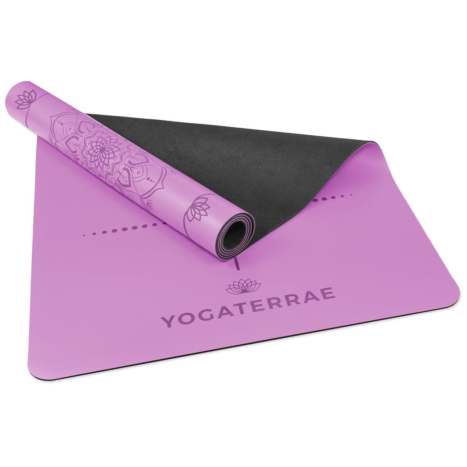 Tappetino yoga LAVANDA PU-Gomma naturale MANDALA + LINEAS + Borsa 5/7