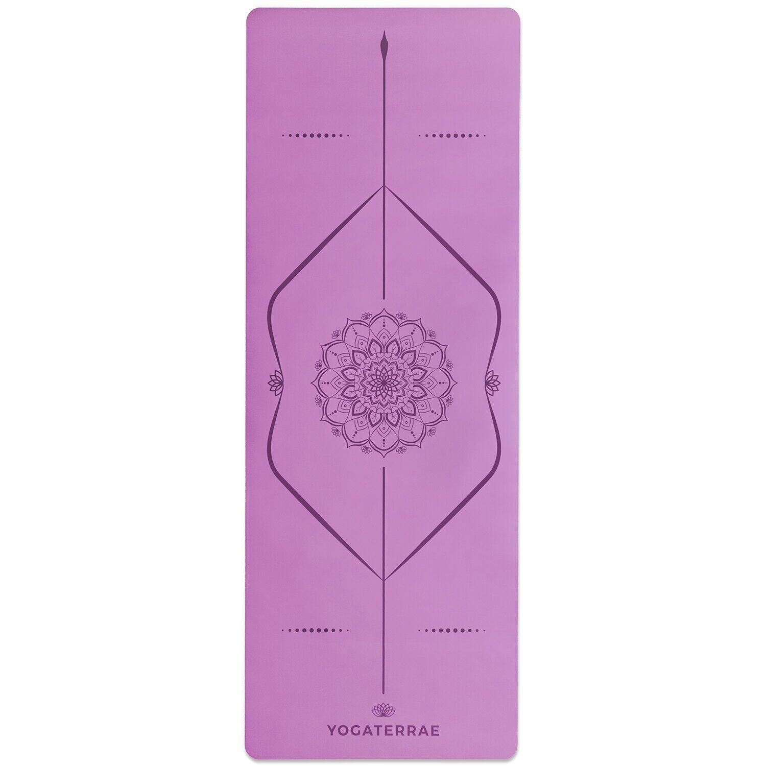 Tappetino yoga LAVANDA PU-Gomma naturale MANDALA + LINEAS + Borsa 4/7