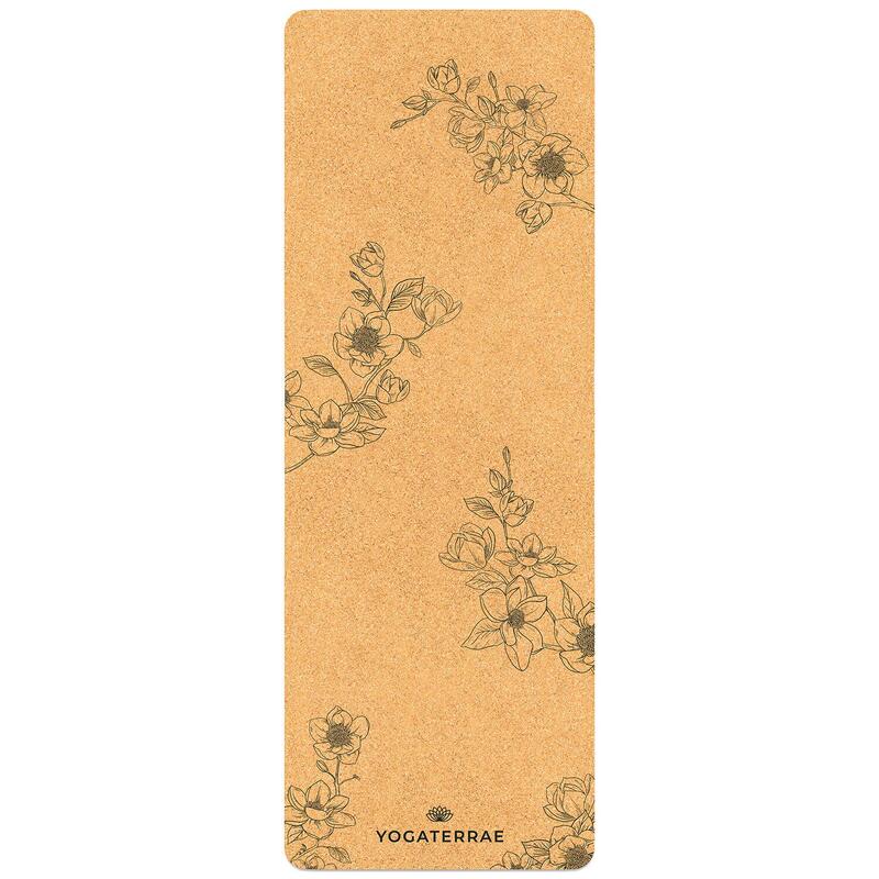 TAPIS DE YOGA ANTIDÉRAPANT NATUREL Durable Liège & Caoutchouc Magnolias