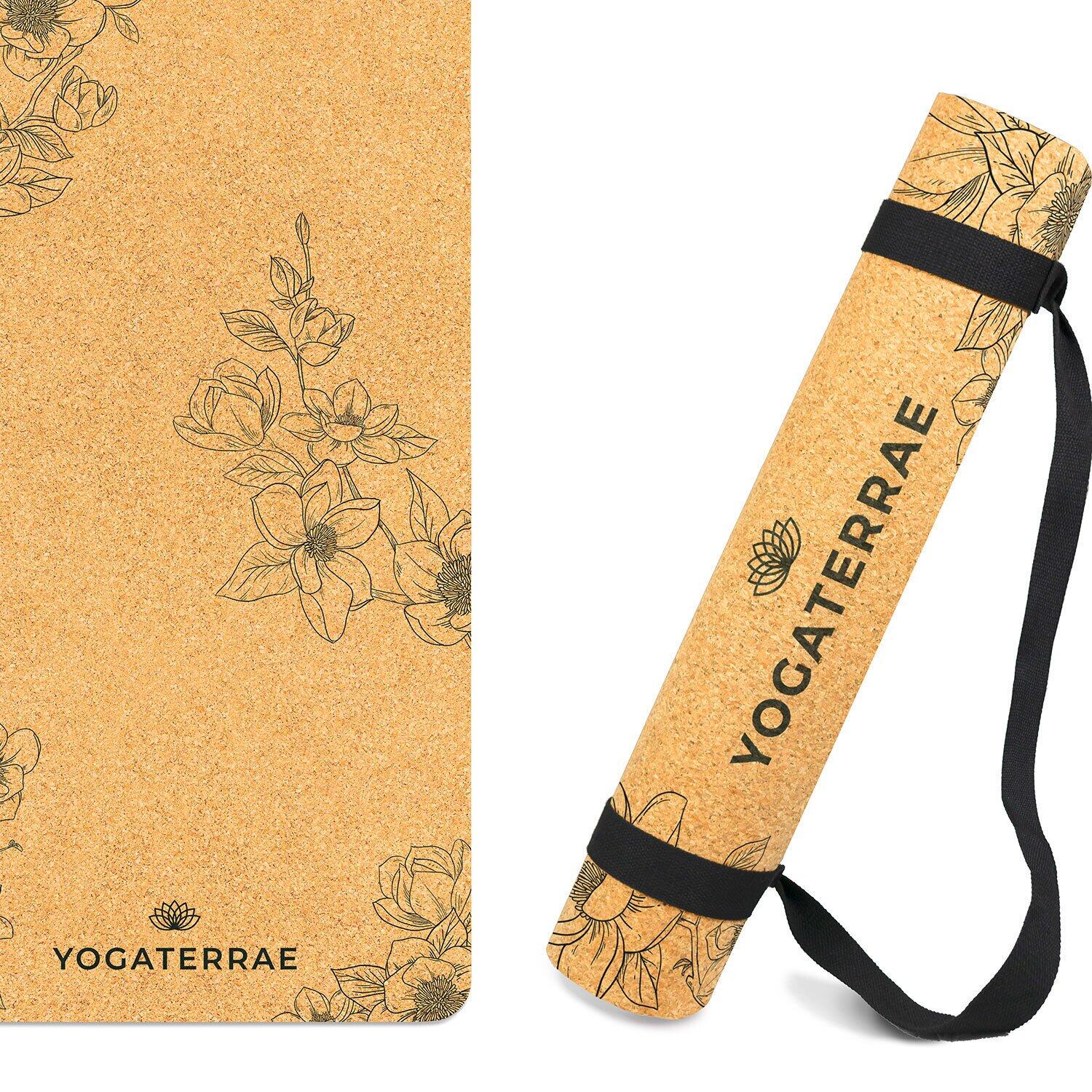 Antislip yogamat MAGNOLIA’S Kurk en rubber draag- en rekriem + draagtas 3/7