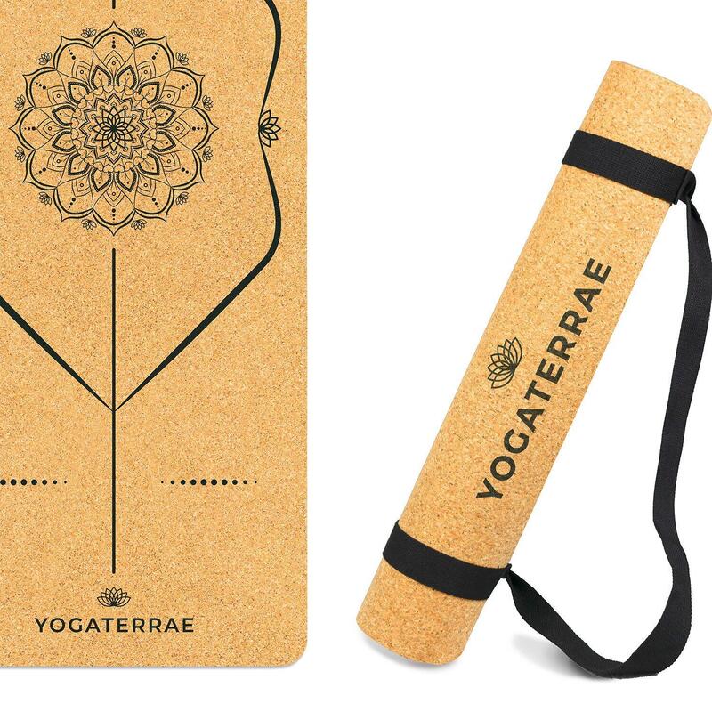 ESTERILLA DE YOGA ANTIDESLIZANTE NATURAL Corcho & Caucho Confort Mandala + BOLSA