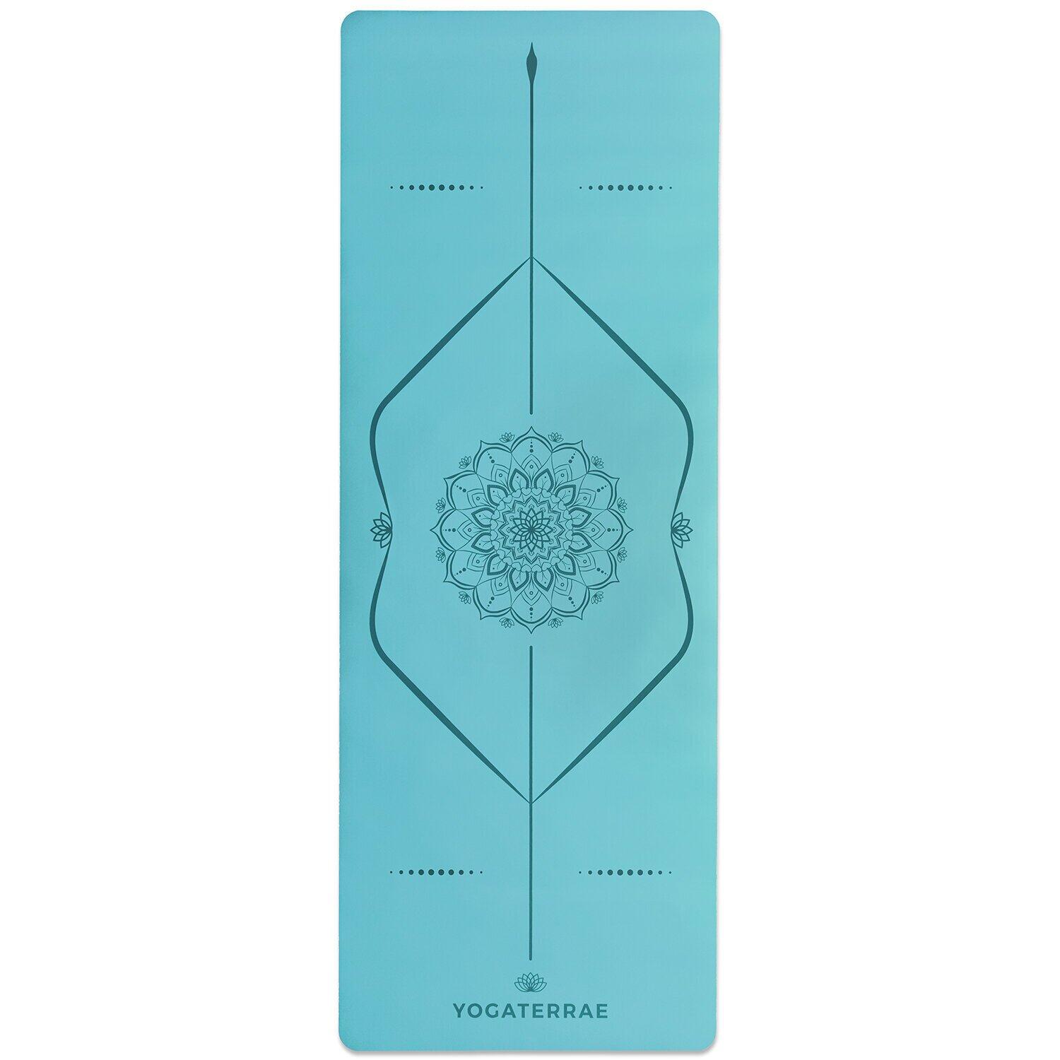 ESTERILLA DE YOGA ANTIDESLIZANTE NATURAL Confort Cielo PU-Caucho Mandala + BOLSA 4/7