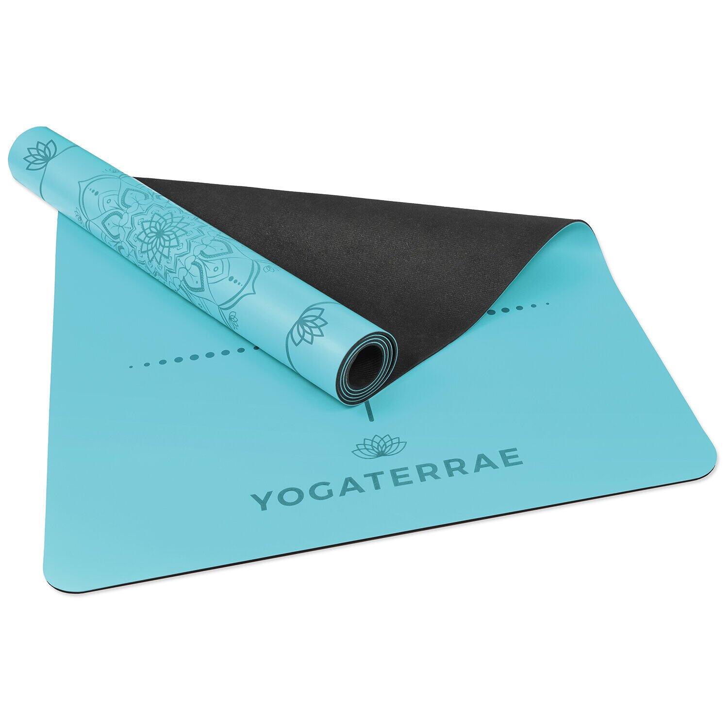 ESTERILLA DE YOGA ANTIDESLIZANTE NATURAL Confort Cielo PU-Caucho Mandala + BOLSA 5/7