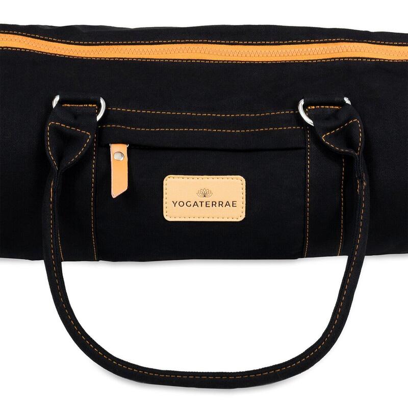 Bolsa de transporte para esterilla de yoga en lona de algodón, doble cremallera