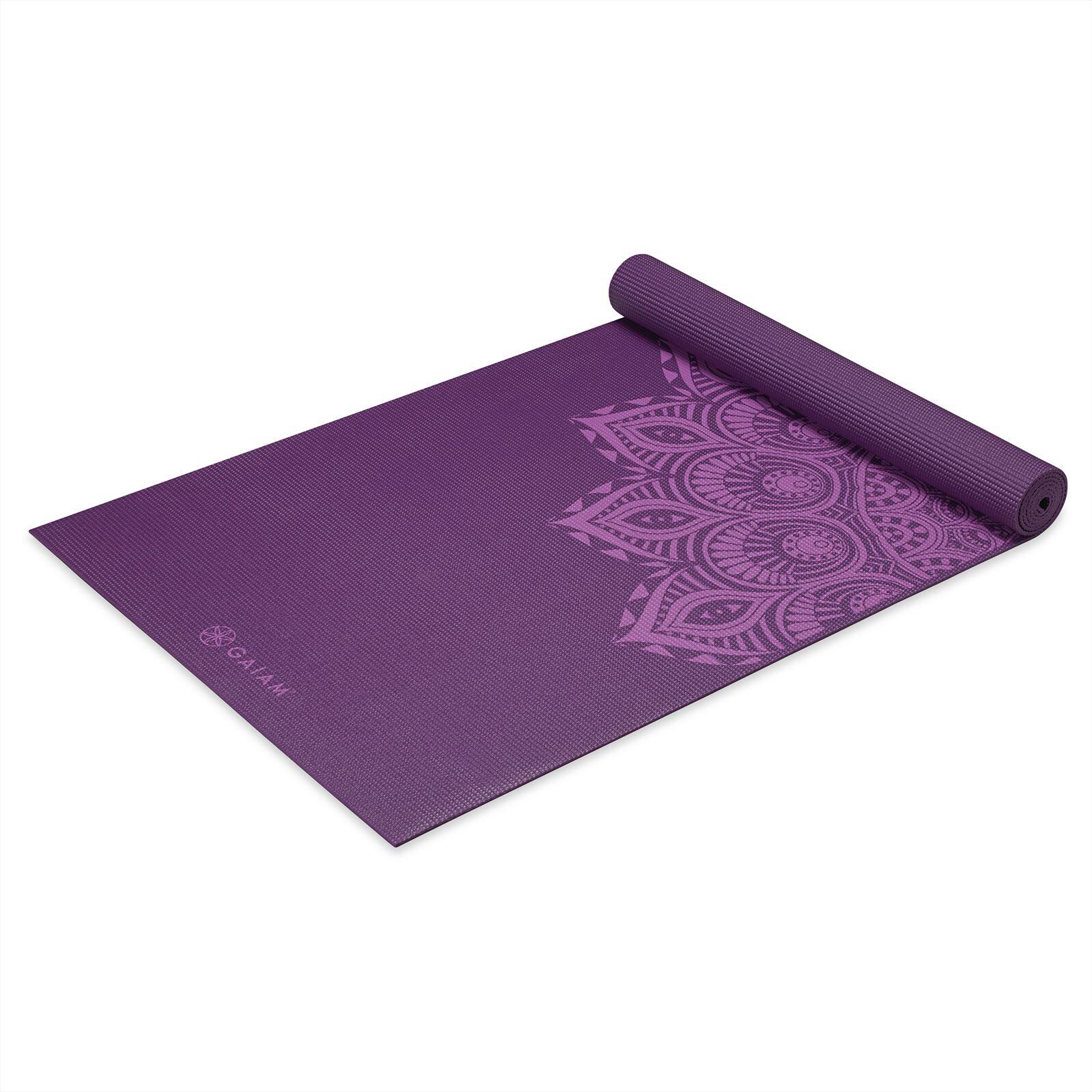 Tapis de yoga mandala violet 6 mm 3/4