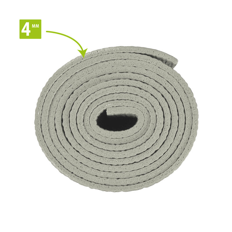 Premium Yoga Mat - Anti-slip - 4 mm -  Natural Grey