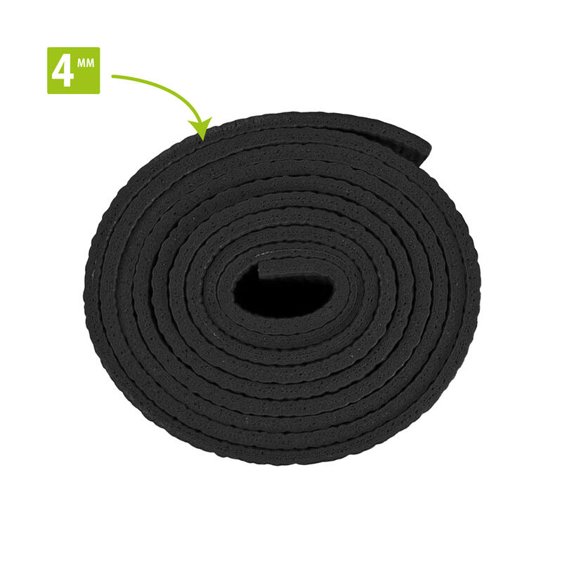 Tapis de Yoga Premium - Antidérapant - 4 mm - Noir Onyx