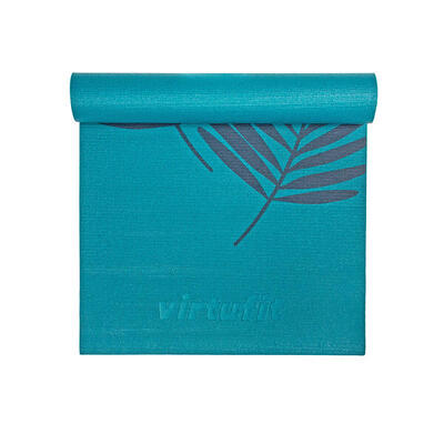 Premium yoga mat - anti-slip - 4 mm - ocean green forest