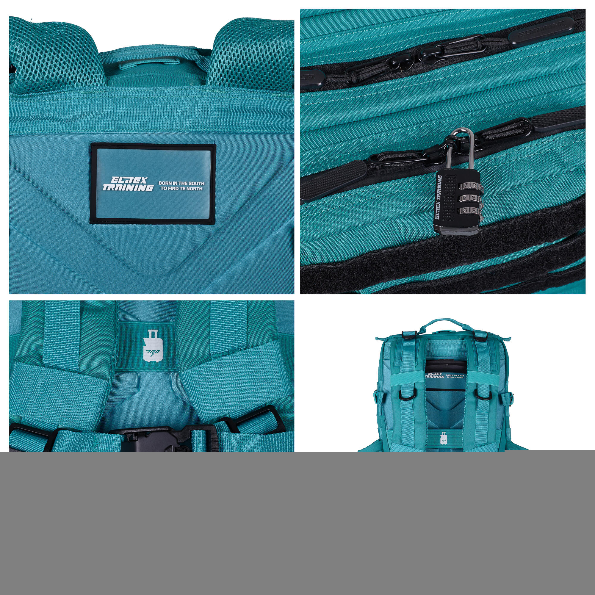 Mochila Táctica Militar ELITRAINX Turquesa 25L para Deporte y Viajes 2/7