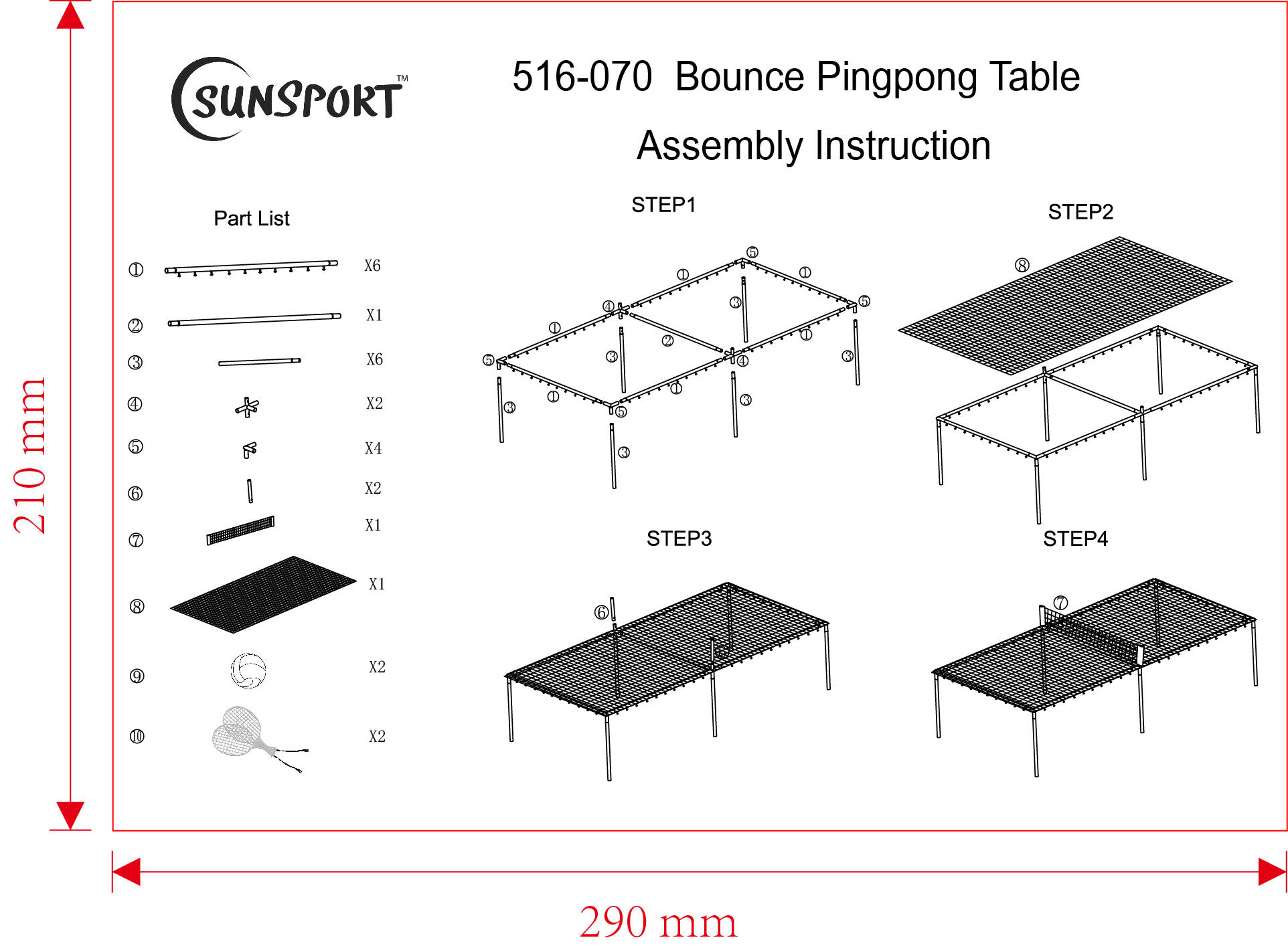 Sunsport Stół Bounce Ping Pong 4/8