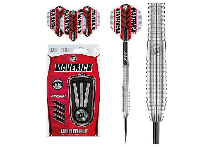 WINMAU 80% Tungsten Darts Maverick Dynamic Grip Steel Tip