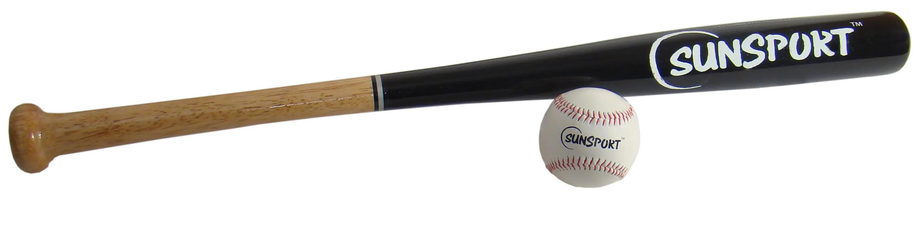 Baseball Kij z piłką 28'' ok. 71 cm drewniany Sunsport 3/4
