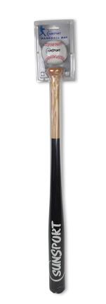 Baseball Kij z piłką 28'' ok. 71 cm drewniany Sunsport