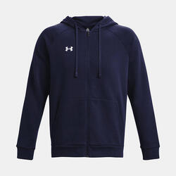 Veste à capuche UA Rival Fleece Bleu marine nuit Homme