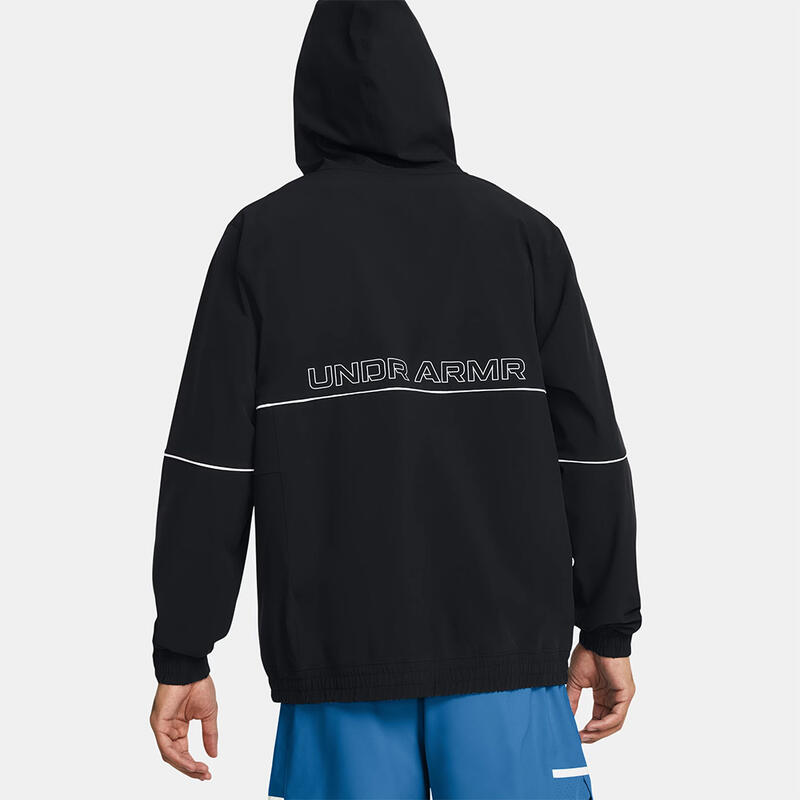 Heren Hoodie Met Rits Ua Zone Woven Zwart Under Armour