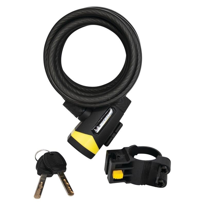 Antivol Câble 150 Cm Avec Cadenas à Code 4 Chiffres - Pour Vélo, Casque Moto, Bagages, Câble Acier + PVC
