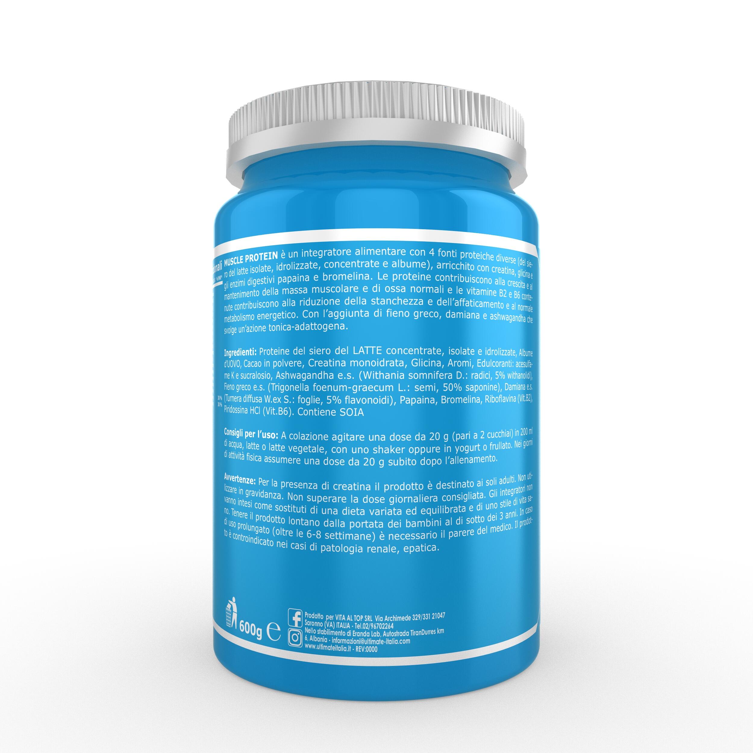 Integratore alimentare - MUSCLE PROTEIN CACAO 600g - massa muscolare 3/6