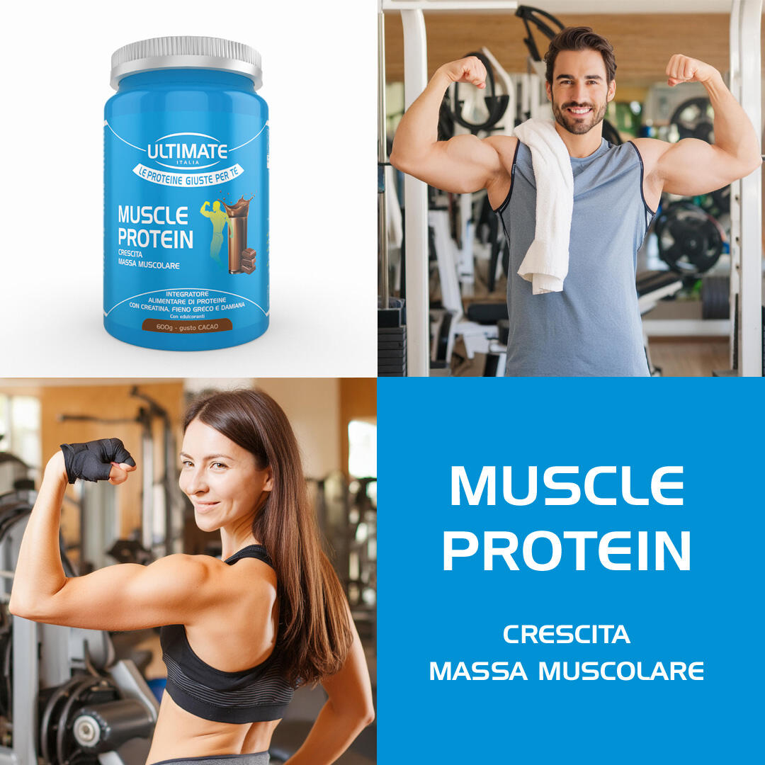 Integratore alimentare - MUSCLE PROTEIN CACAO 600g - massa muscolare 6/6