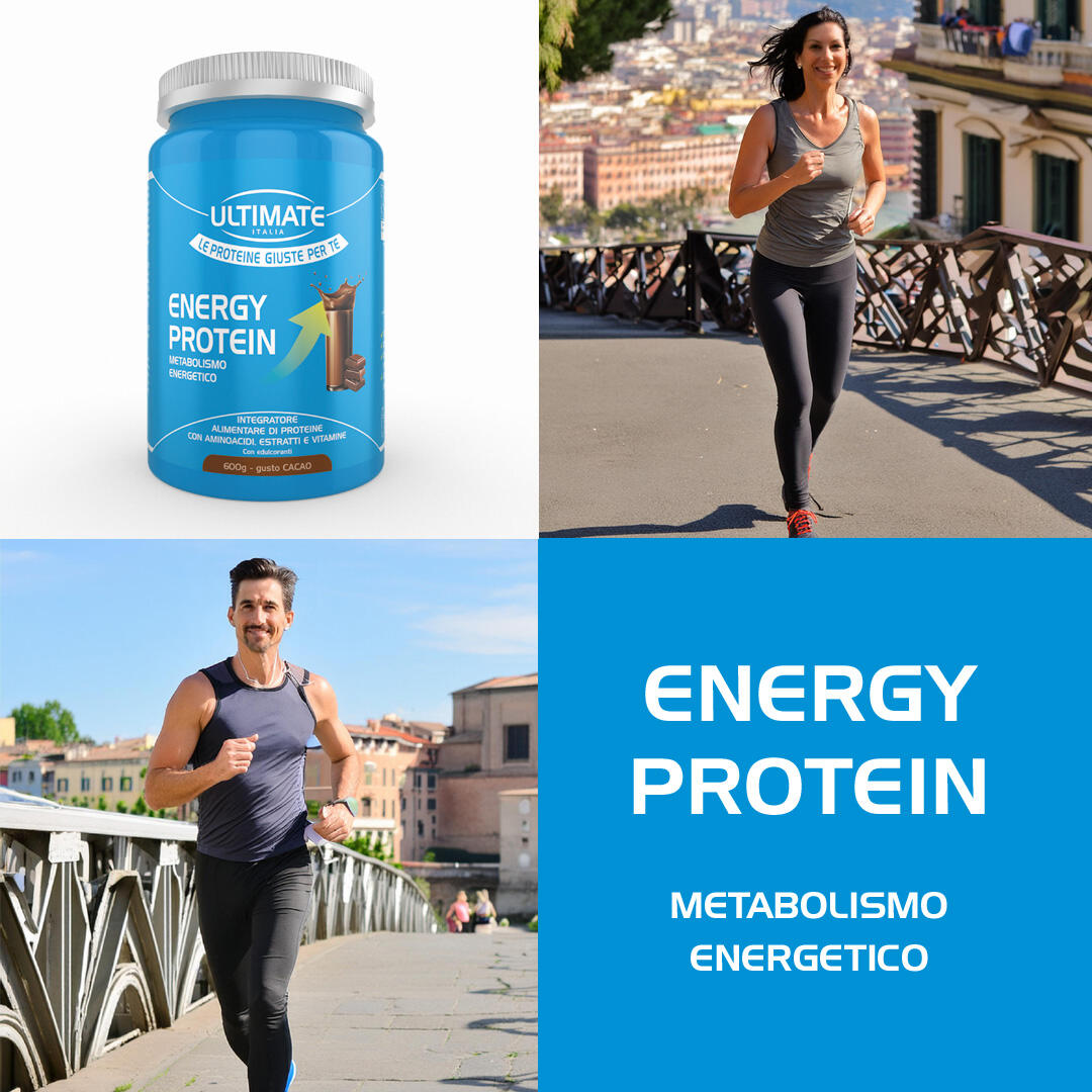 Integratore alimentare - ENERGY PROTEIN CACAO 600g - energetico 6/7