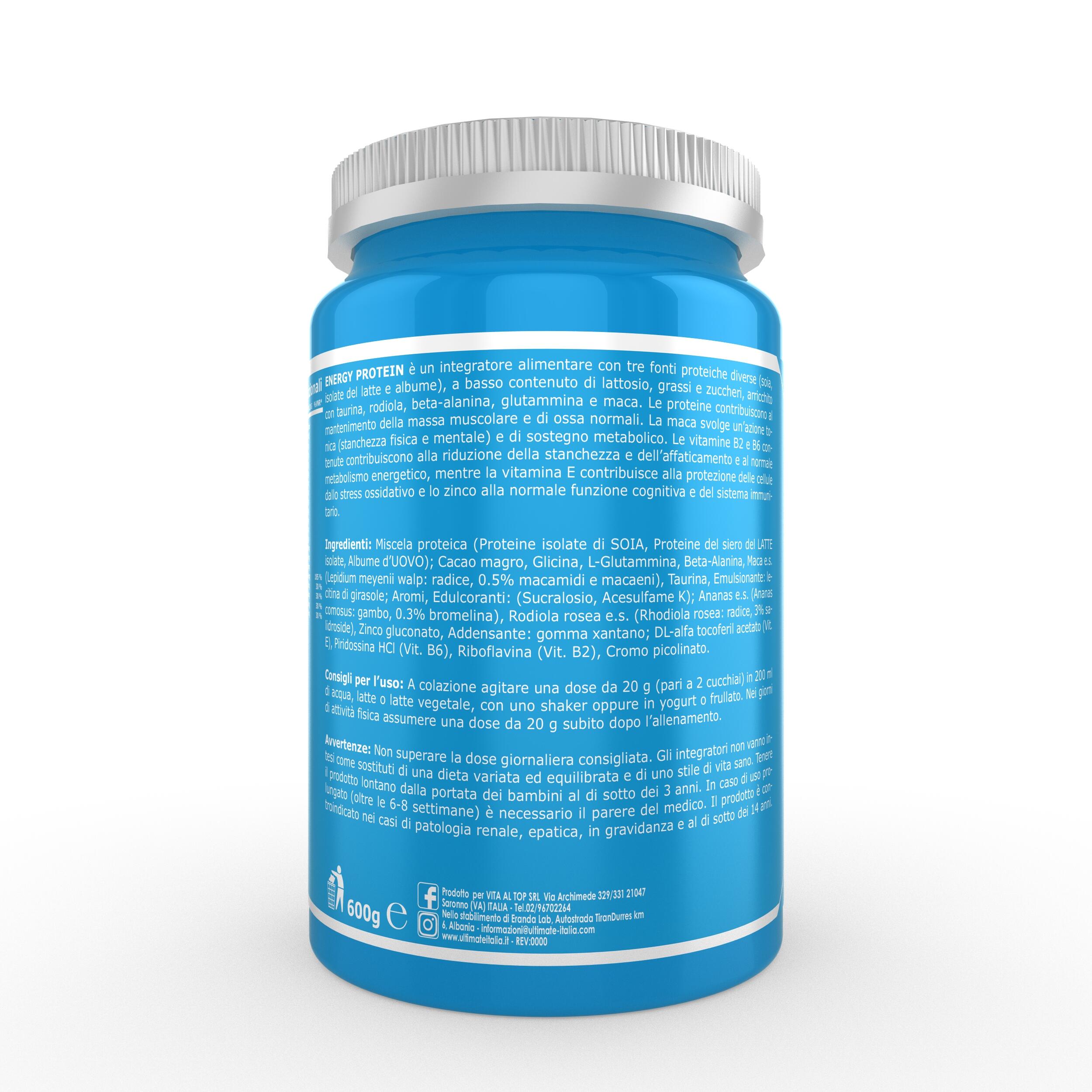Integratore alimentare - ENERGY PROTEIN CACAO 600g - energetico 3/7