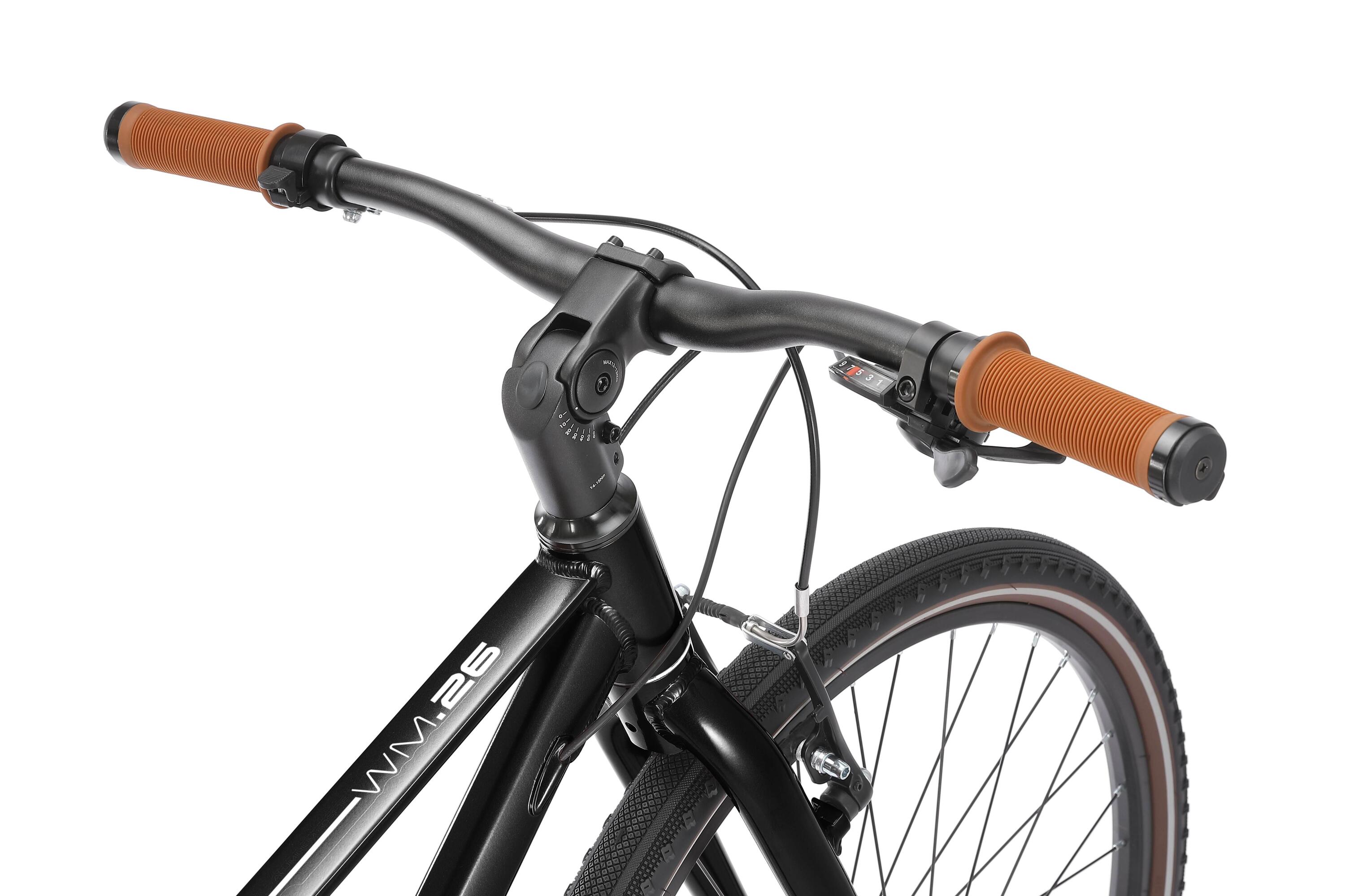 City Fahrrad aluminium 26", Leichtgewicht 10 kg, 9 Gänge Shimano 4/7