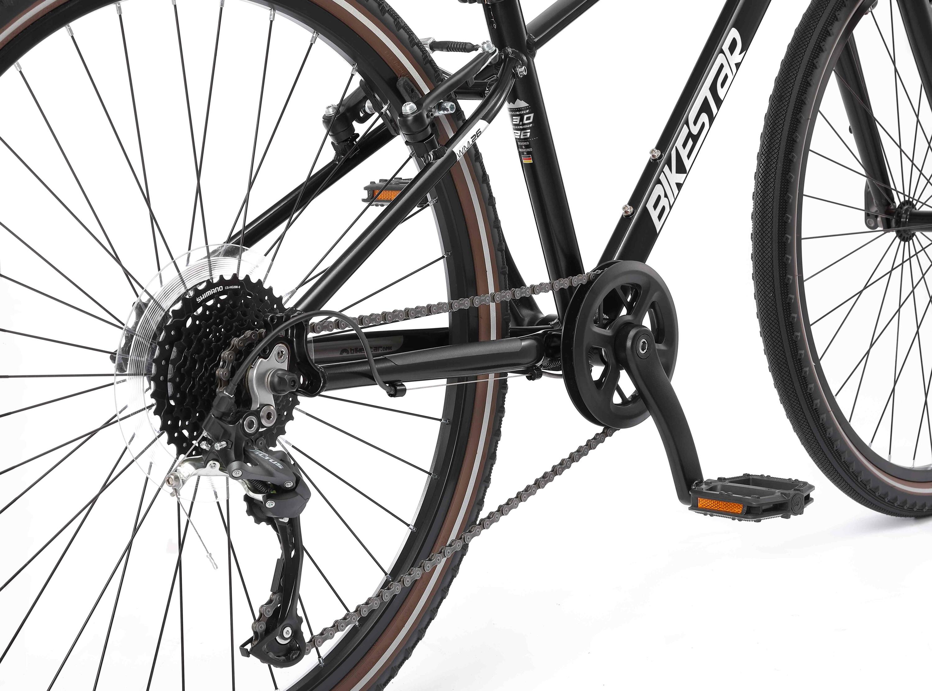 City Fahrrad aluminium 26", Leichtgewicht 10 kg, 9 Gänge Shimano 6/7