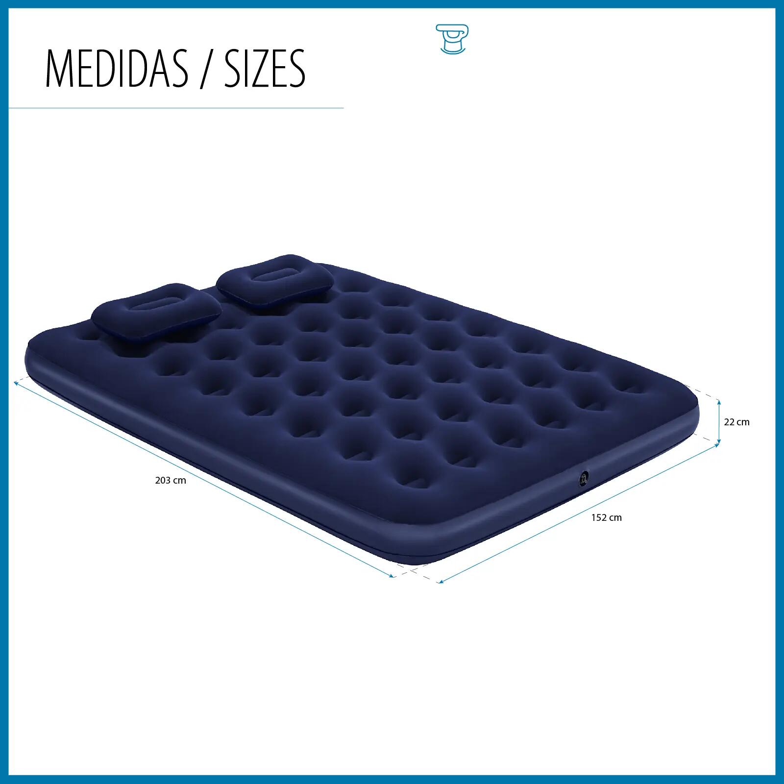 Colchón de Camping Hinchable Bestway Horizon Doble 191x137x22 cm Soporta hasta 3 4/5