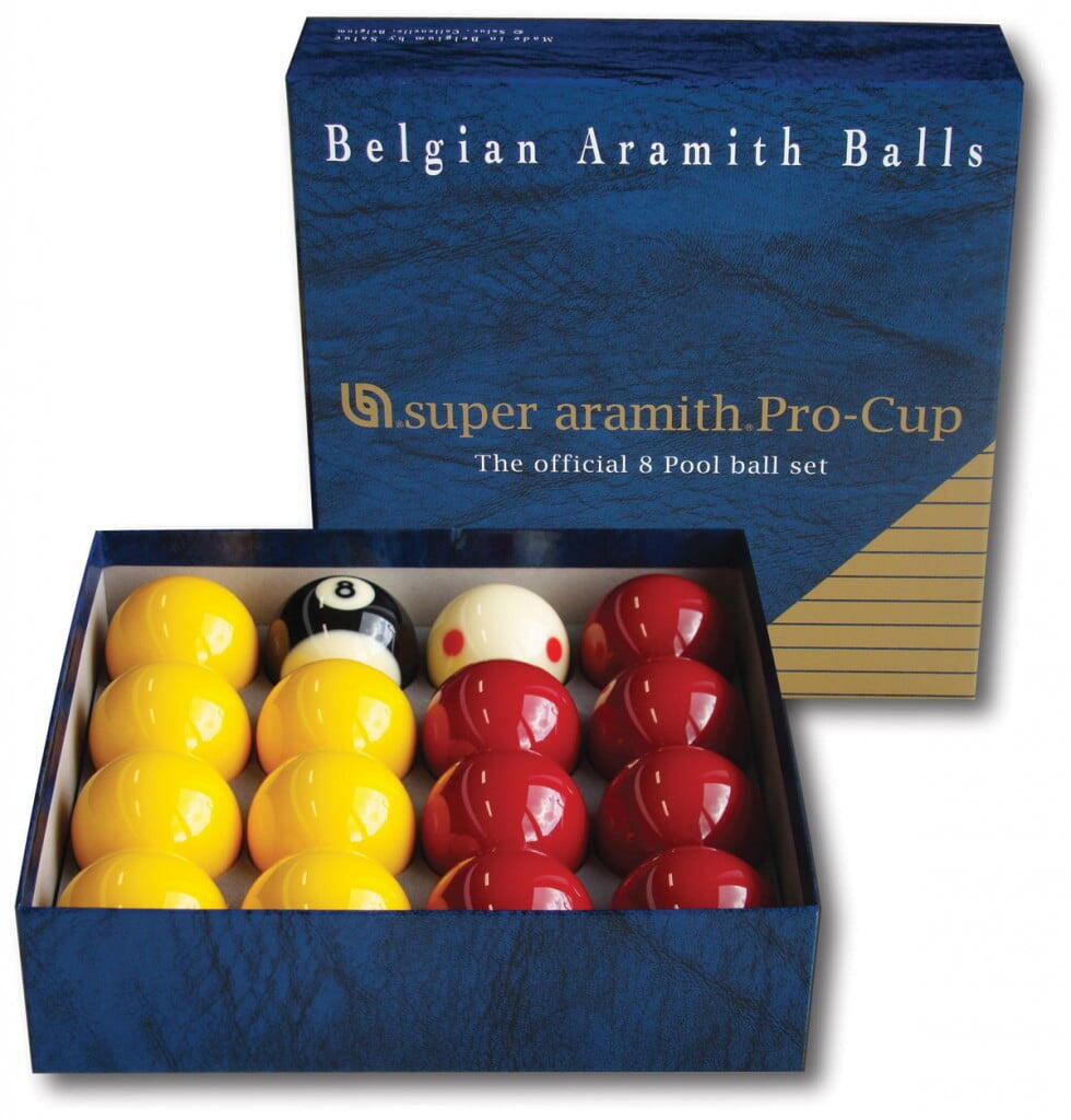 Super Aramith Pro Cup Casino 8 Pool Balls Spot Measle Dotted Cue Ball