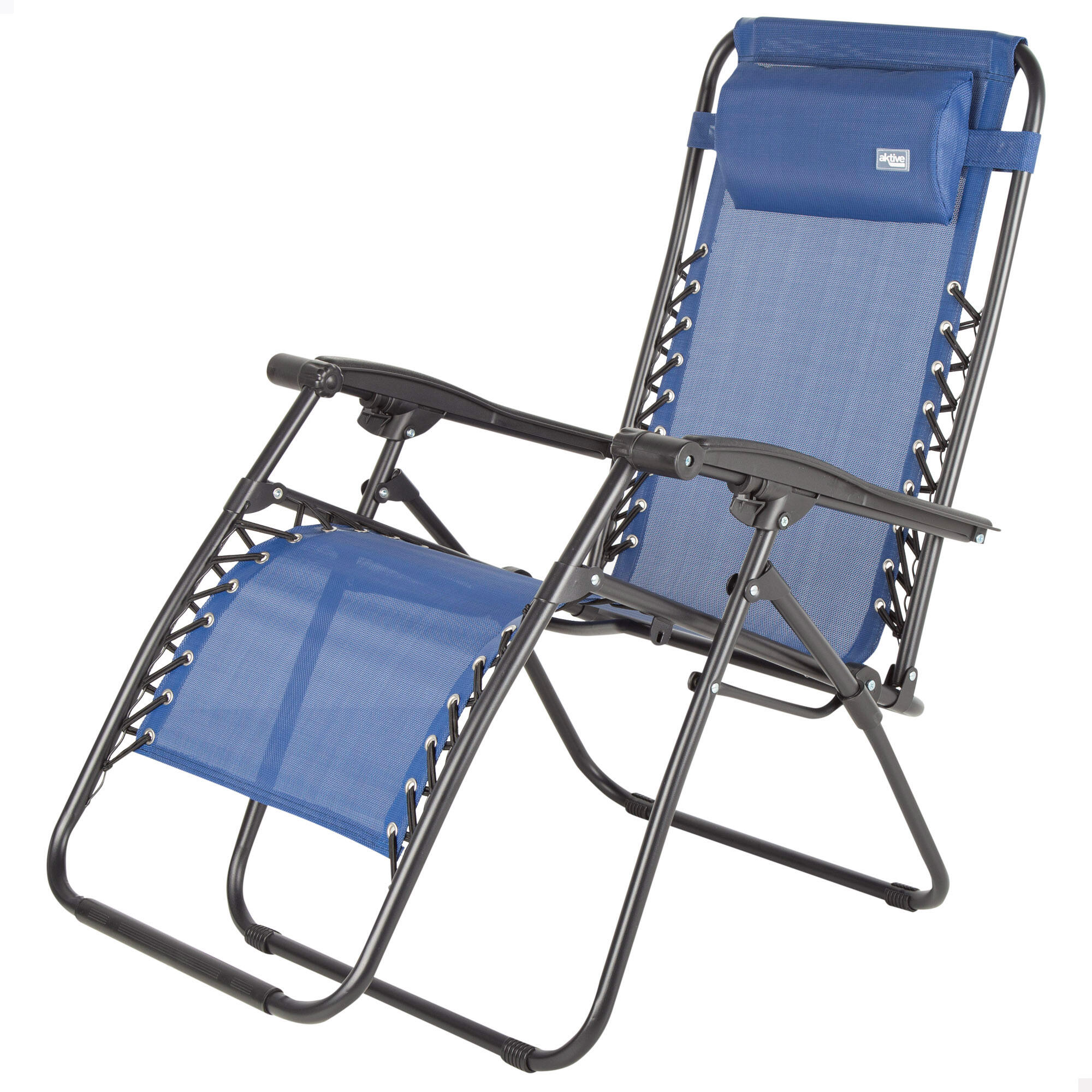 Aktive - Aktive Chaise De Jardin Pliante Zéro Gravité Bleue 2 Positions - Siège Pliant - Multicolore - Taille Unique - Decathlon