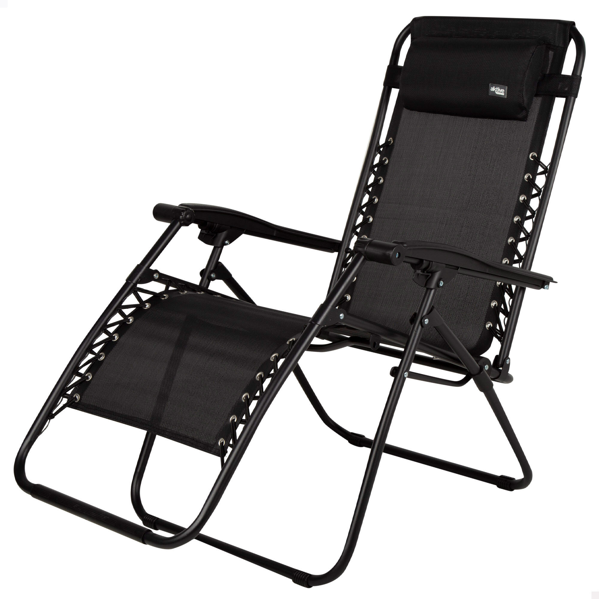 Aktive - Aktive Chaise De Jardin Pliante À Gravité Zéro Noire 2 Places - Siège Pliant - Noir - Taille Unique - Decathlon