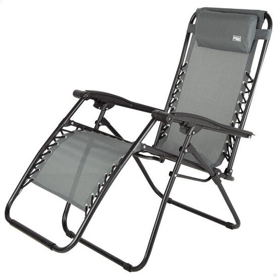 Aktive Chaise pliante de jardin à gravité zéro gris 2 positions